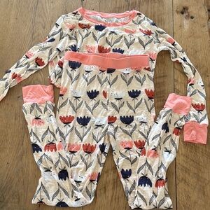 Floral Kids Pajamas - Pink and Cream